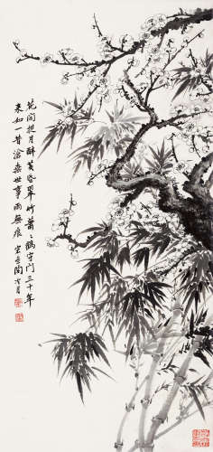 陶冷月（1895～1985） 梅竹双清 立轴 水墨纸本