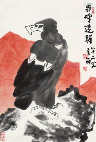 李苦禅（1899～1983） 赤峰远瞻 立轴 设色纸本