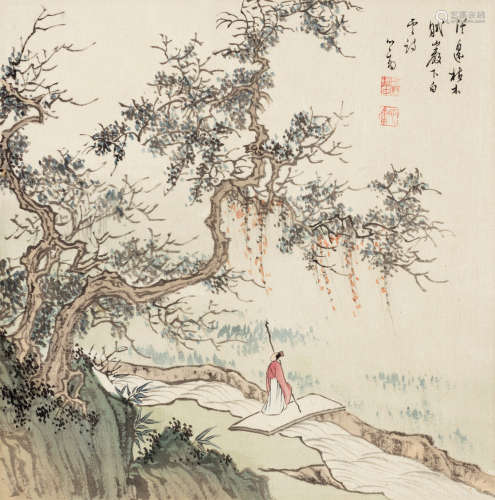 溥儒（1896～1963） 枯木赋 镜片 设色绢本