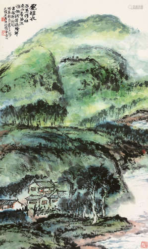 朱屺瞻（1892～1996） 戊辰（1988）年作 南山高隐 立轴 设色纸本