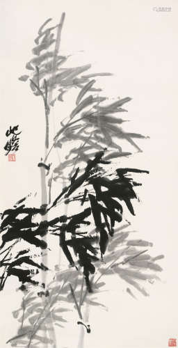 朱屺瞻（1892～1996） 墨竹 立轴 水墨纸本