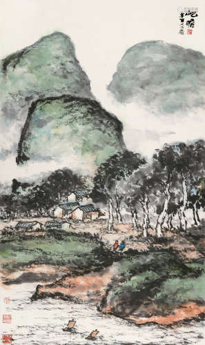 朱屺瞻（1892～1996） 春山积翠 立轴 设色纸本