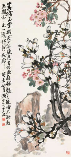 吴青霞（1910～2008） 丙寅（1986年）作 天竺西来是祖师 立轴 设色纸本