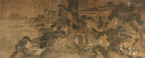 顾见龙（1606～1687）（款） 仙境桃源 镜片 设色绢本
