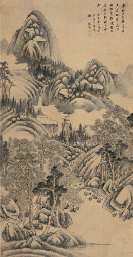 朱轩（1620～1690） 层峦叠嶂 立轴 设色纸本