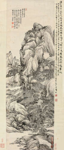 吴历（1632～1718）（款） 山水 立轴 水墨纸本