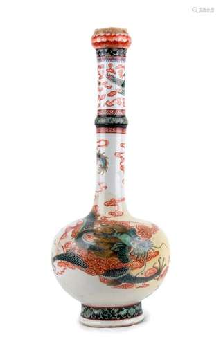 A LARGE POLYCHROME BOTTLE VASE China, early 20th c...