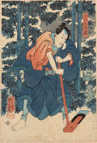 FIVE UKIYO E POLYCHROME PRINTS Japan, Edo period, ...