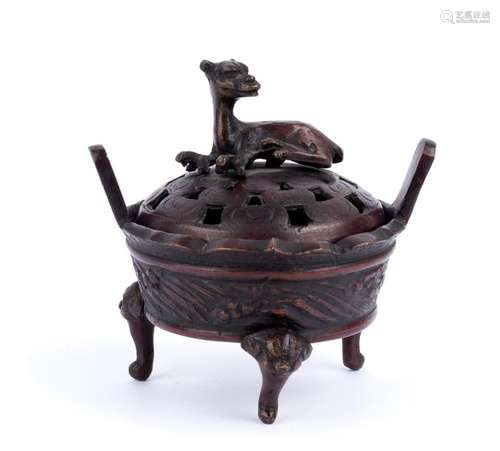 A BRONZE INCENSE BURNER Japan, 19th century 11 cm ...