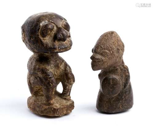 TWO STONE SCULPTURES probably Sierra Leone 16,5 an...