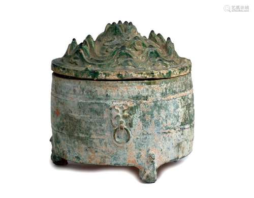 A GREEN GLAZED ‘IMMORTAL ISLAND’ JAR AND COVER, BO...