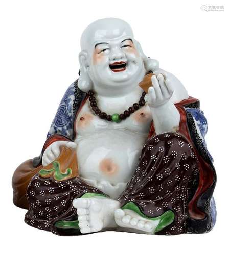 A POLYCHROME FIGURE OF BUDAI China, 20th century 2...