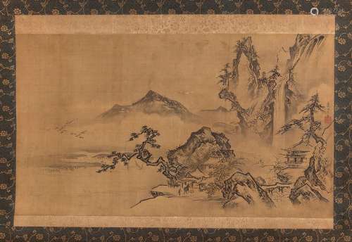 KANŌ TOSHUN (1747 1797) Landscape with figures 32,...