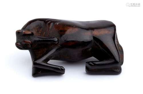 A WOOD NETSUKE OF A HORSE 19th century unsigned 3 ...