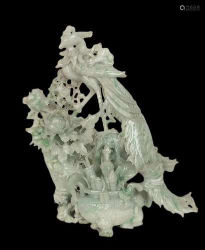 A JADEITE CARVING China, 20th century 34 cm high P...