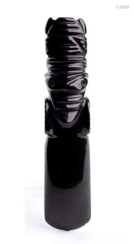 A BLACK STONE ‘GOD’ CELT Costa Rica 19 cm high Pro...