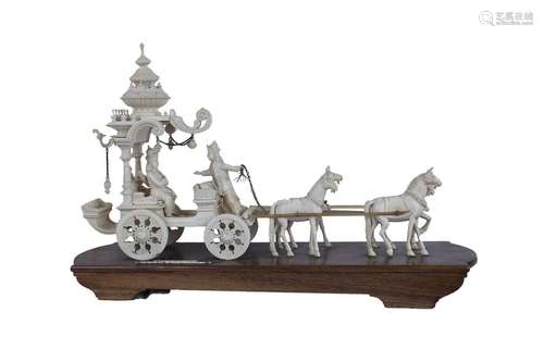 AN IVORY CARVING OF ARJUN’S CHARIOT India, 19th ce...