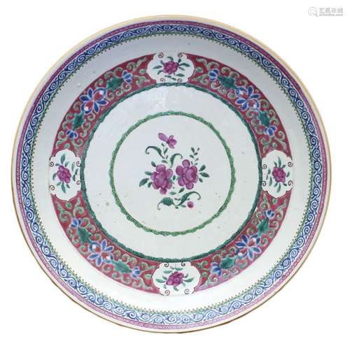 A LARGE ‘FAMILLE ROSE’ DISH China, Qing dynasty, 1...