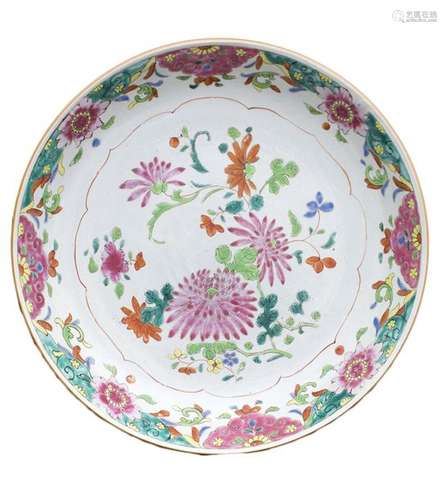 A LARGE ‘FAMILLE ROSE’ DISH China, Qing dynasty, 1...