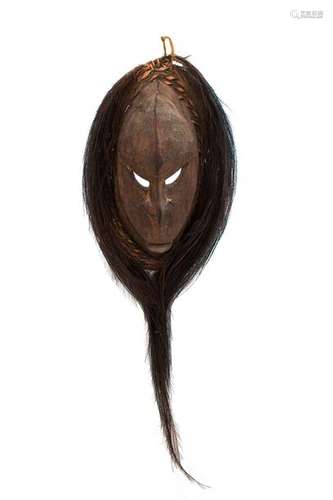 A SEPIK CARVED WOOD, ROPE AND FIBER MASK Papua New...