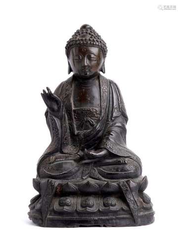 A BRONZE FIGURE OF BUDDHA China, Ming dynasty 26 c...