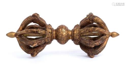 A BRONZE VAJRA Tibet, 20th century 29 cm Provenanc...