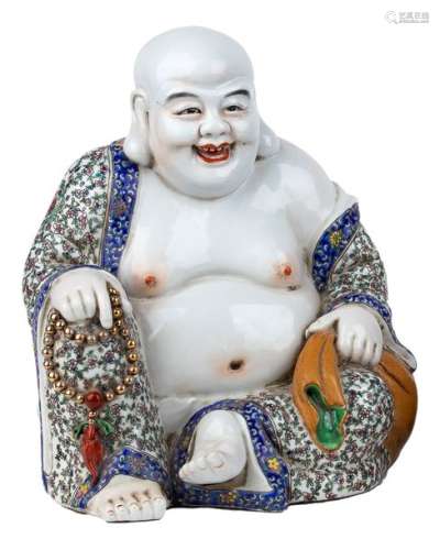 A POLYCHROME FIGURE OF BUDAI China, 20th century 2...