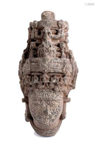 AN ANDESITE HEAD OF A DEITY probably Central Java,...