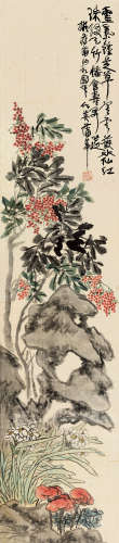 蒲华（1832～1911） 仙寿恒昌 立轴 设色绢本