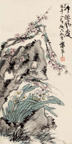 蒲华（1832～1911） 丙午（1906）年作 神仙风度 立轴 设色纸本