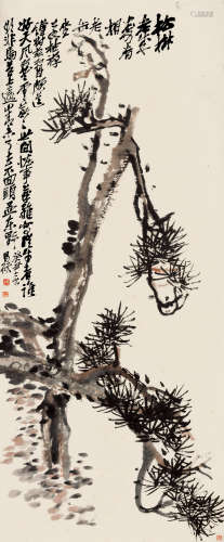 吴昌硕（1844～1927） 癸丑（1913）年作 松寿图 立轴 设色纸本