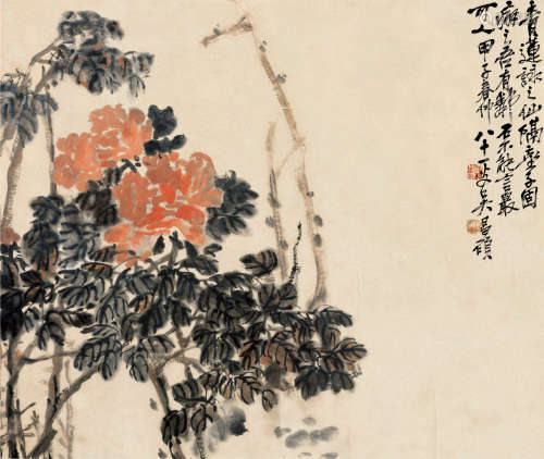吴昌硕（1844～1927） 甲子（1924）年作 天香四溢 镜片 设色纸本