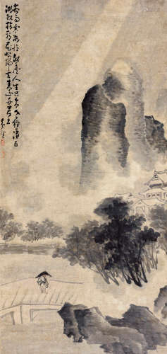 黄慎（1687～约1770） 归去春山好著书 立轴 水墨纸本