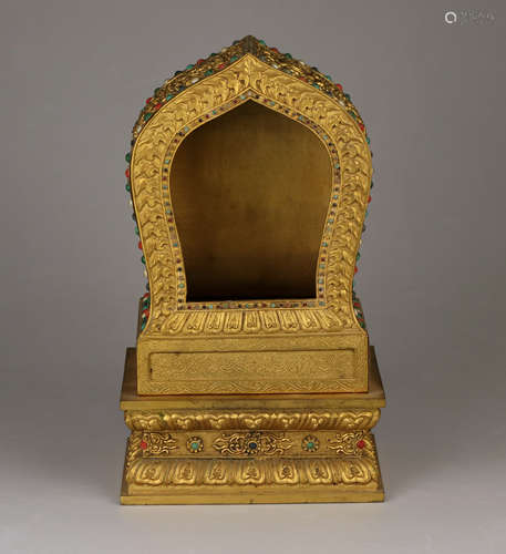 A GILT BRONZE NICHE FOR BUDDHA