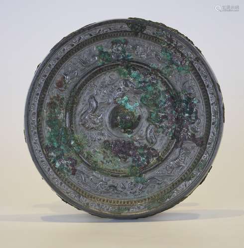 A TANG STYLE BRONZE MIRROR