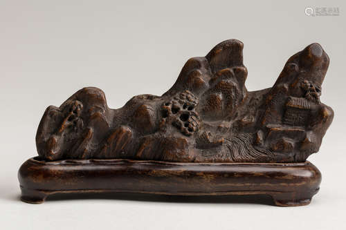 AN CARVED EAGLEWOOD LANDSCAPE