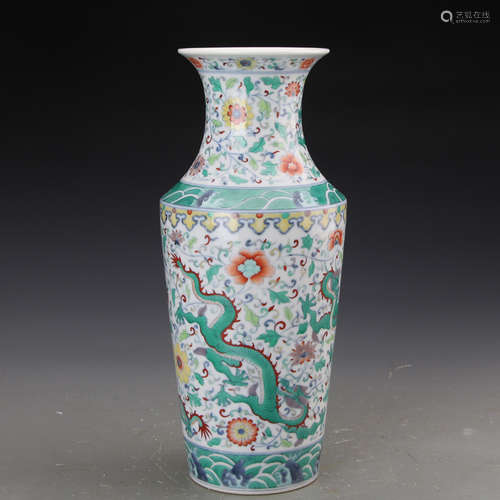 YONGZHENG MARK, A DOUCAI VASE