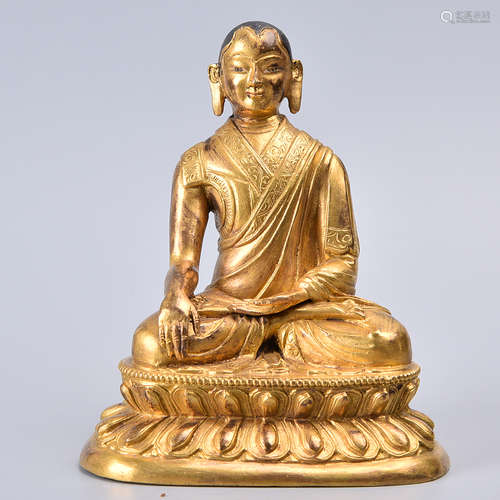 CHINESE GILT BRONZE BUDDHA SCULPTURE