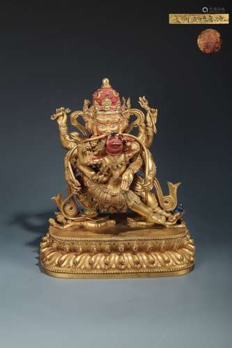 CHINESE GILT BRONZE BUDDHA SCULPTURE