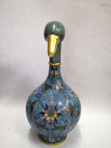 A BRONZE CLOISONNE ENAMEL VASE