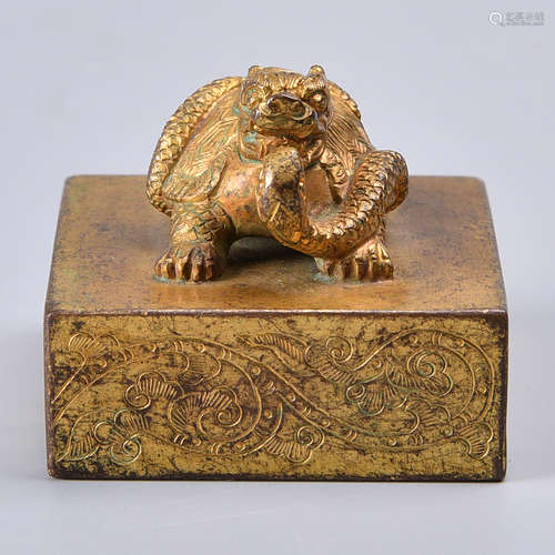 A GILT BRONZE SEAL