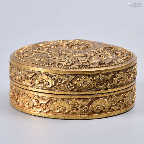 A GILT BRONZE BOX