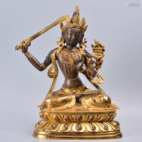 CHINESE GILT BRONZE BUDDHA SCULPTURE