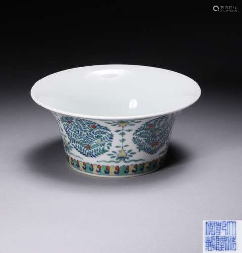 QIANLONG MARK, A DOUCAI GLAZED BOWL