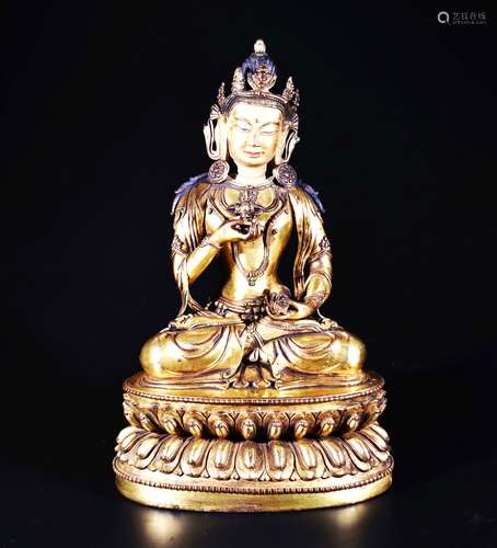 CHINESE GILT BRONZE BUDDHA SCULPTURE