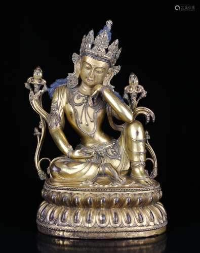 CHINESE GILT BRONZE GUANYIN