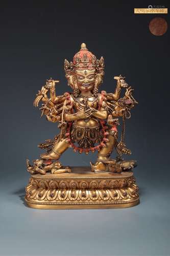 CHINESE GILT BRONZE BUDDHA SCULPTURE