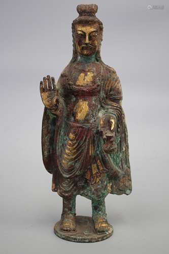 A GILT BRONZE BUDDHA SCULPTURE