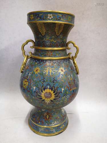 A BRONZE CLOISONNE ENAMEL VASE