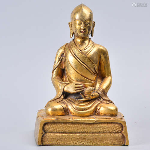 CHINESE GILT BRONZE BUDDHA SCULPTURE